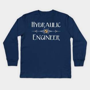 Hydraulic Engineer Decorative White Line Kids Long Sleeve T-Shirt